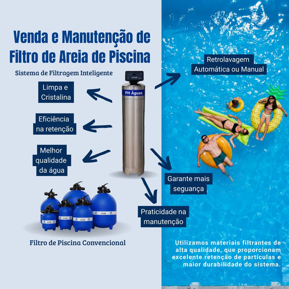 Venda e manutenção de filtro de areia de piscina