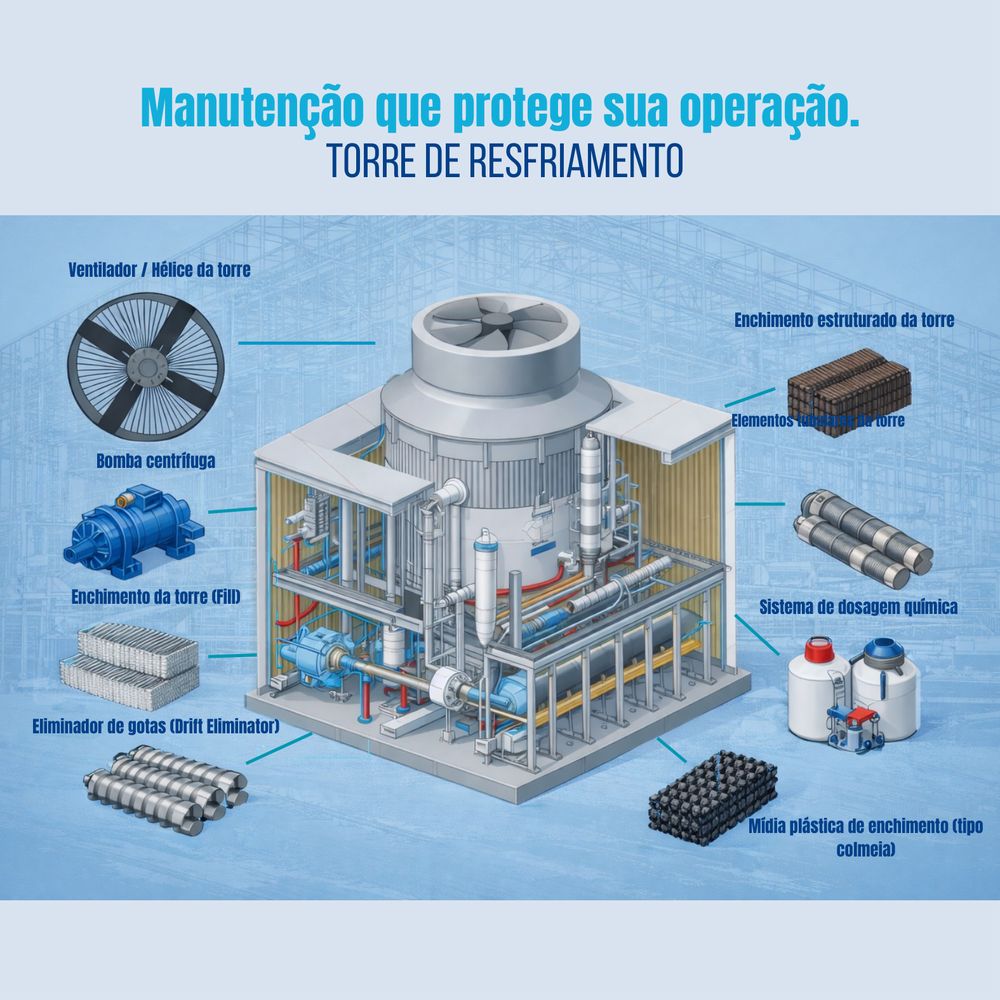 Manutenção de torre de resfriamento