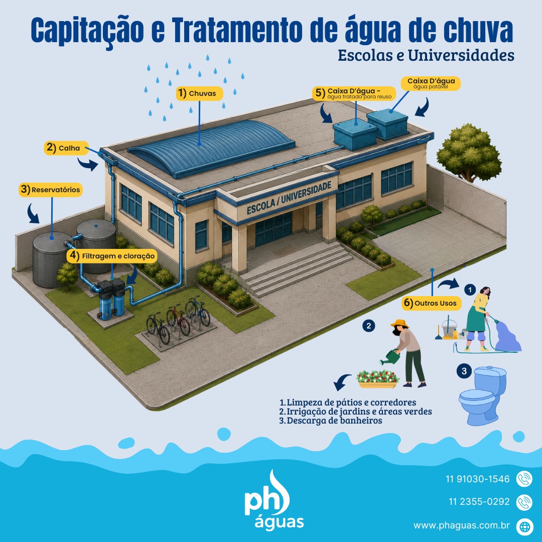 Captação de água de chuva — Escolas e Universidades
